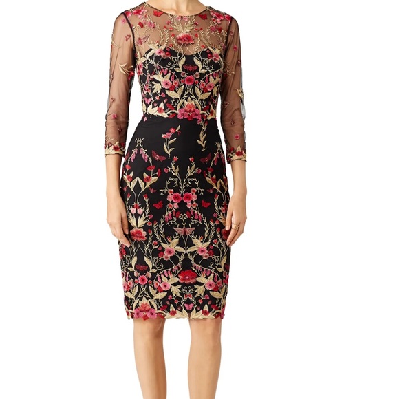 Marchesa Notte | Woven Hem Cocktail Dress | Women’s Size 6 - Picture 3 of 4
